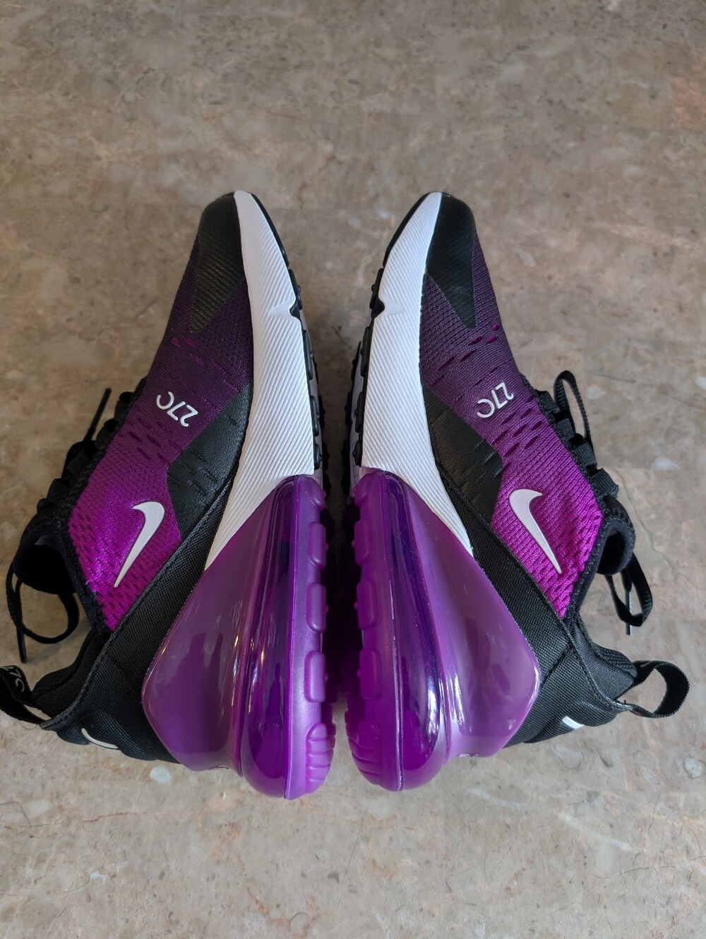 Nike Air Max 270 GS Vivid Purple/Black Running Shoes Youth Size 4Y New No Box - Picture 6 of 10